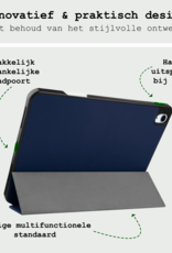 BASEY. Hoesje Geschikt voor iPad Air 6 (11 inch) Hoes Case Tablet Hoesje Tri-fold Met Uitsparing Geschikt voor Apple Pencil Met Screenprotector - Hoes Geschikt voor iPad Air 2024 (11 inch) Hoesje Hard Cover Bookcase Hoes - Donkerblauw