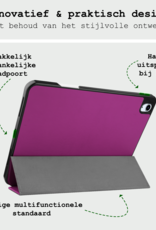 BASEY. Hoesje Geschikt voor iPad Air 6 (11 inch) Hoes Case Tablet Hoesje Tri-fold Met Uitsparing Geschikt voor Apple Pencil Met Screenprotector - Hoes Geschikt voor iPad Air 2024 (11 inch) Hoesje Hard Cover Bookcase Hoes - Paars