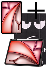 NoXx Hoesje Geschikt voor iPad Air 6 (11 inch) Hoesje Case Hard Cover Hoes Book Case Met Uitsparing Geschikt voor Apple Pencil Met Screenprotector - Don't Touch Me