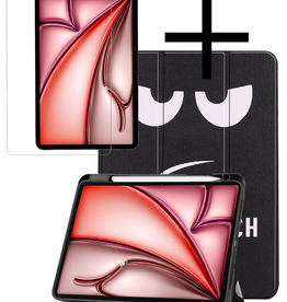 NoXx NoXx iPad Air 6 (11 inch) Hoesje Met Uitsparing Apple Pencil Met Screenprotector - Don't Touch