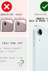 BASEY. Hoesje Geschikt voor iPad Air 6 (13 inch) Hoes Case Tablet Hoesje Tri-fold Met Screenprotector - Hoes Geschikt voor iPad Air 2024 (13 inch) Hoesje Hard Cover Bookcase Hoes - Donkergroen