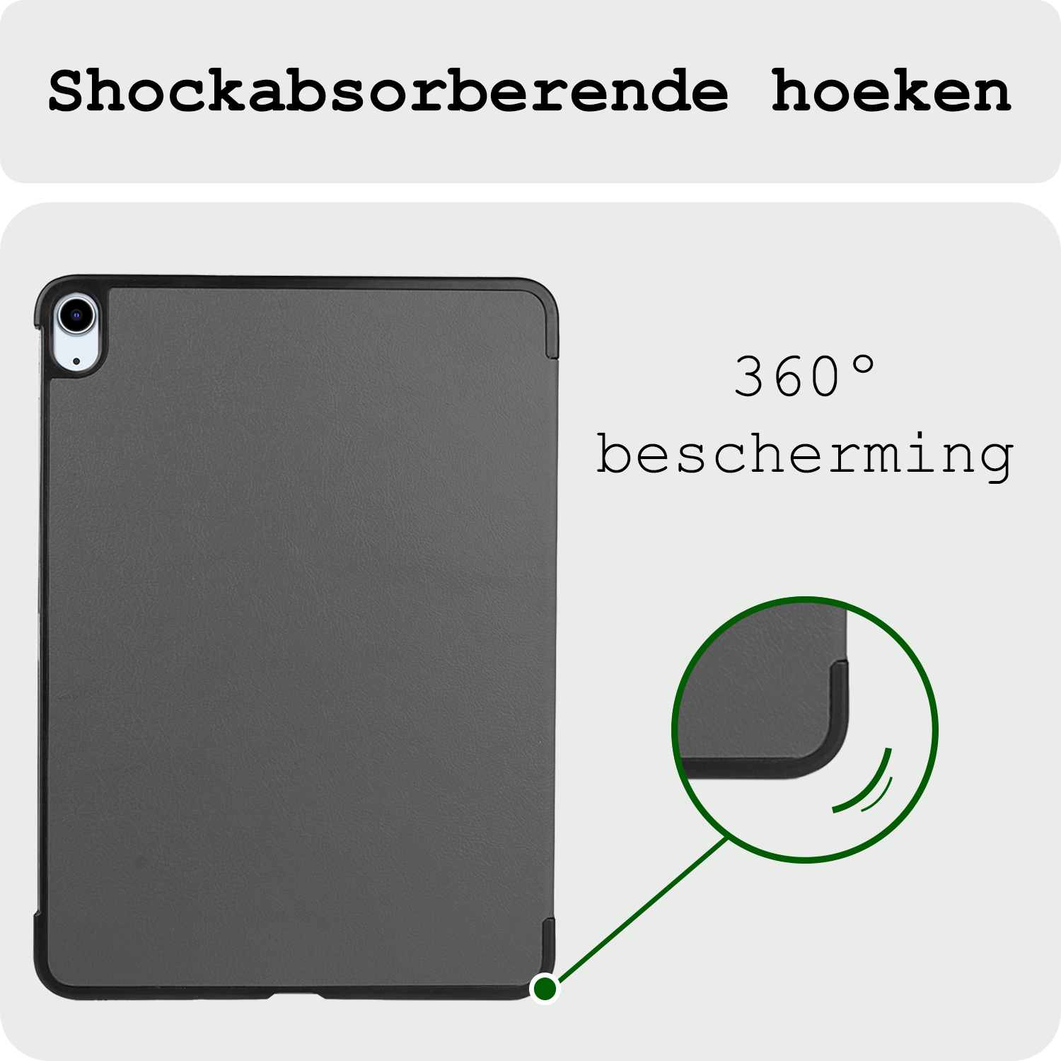 BASEY. Hoesje Geschikt voor iPad Air 6 (13 inch) Hoes Case Tablet Hoesje Tri-fold Met Screenprotector - Hoes Geschikt voor iPad Air 2024 (13 inch) Hoesje Hard Cover Bookcase Hoes - Grijs