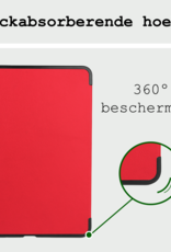 BASEY. Hoesje Geschikt voor iPad Air 6 (13 inch) Hoes Case Tablet Hoesje Tri-fold Met Screenprotector - Hoes Geschikt voor iPad Air 2024 (13 inch) Hoesje Hard Cover Bookcase Hoes - Rood