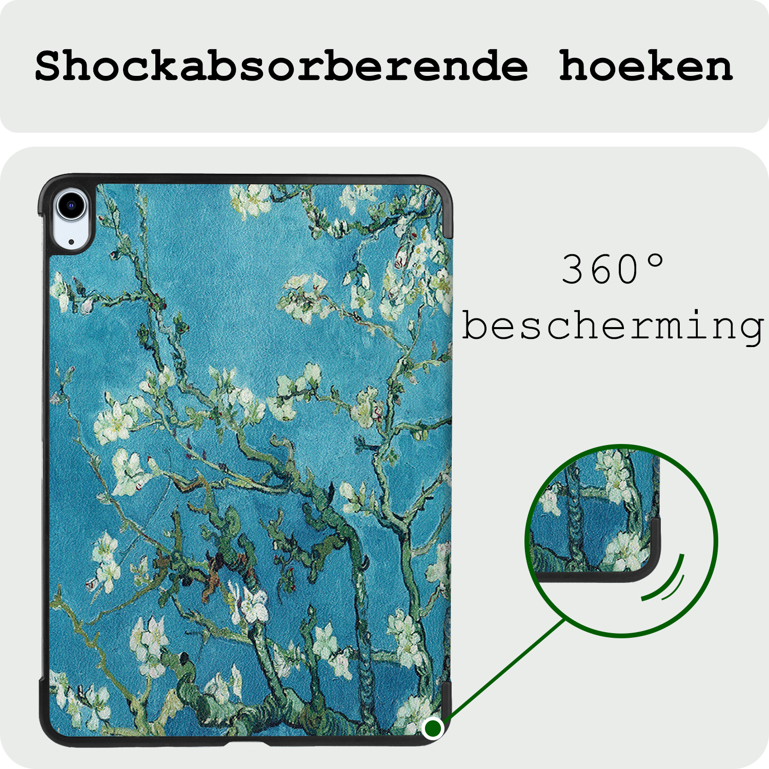 BASEY. Hoesje Geschikt voor iPad Air 6 (13 inch) Hoes Case Tablet Hoesje Tri-fold Met Uitsparing Geschikt voor Apple Pencil Met Screenprotector - Hoes Geschikt voor iPad Air 2024 (13 inch) Hoesje Hard Cover Bookcase Hoes - Bloesem