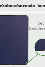 BASEY. Hoesje Geschikt voor iPad Air 6 (13 inch) Hoes Case Tablet Hoesje Tri-fold Met Uitsparing Geschikt voor Apple Pencil Met Screenprotector - Hoes Geschikt voor iPad Air 2024 (13 inch) Hoesje Hard Cover Bookcase Hoes - Donkerblauw