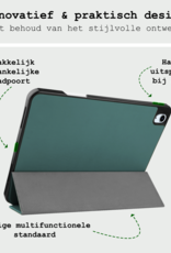 BASEY. Hoesje Geschikt voor iPad Air 6 (13 inch) Hoes Case Tablet Hoesje Tri-fold Met Uitsparing Geschikt voor Apple Pencil Met Screenprotector - Hoes Geschikt voor iPad Air 2024 (13 inch) Hoesje Hard Cover Bookcase Hoes - Donkergroen