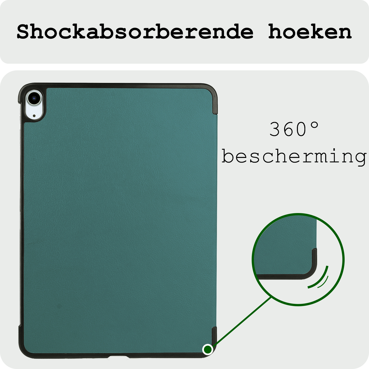 BASEY. Hoesje Geschikt voor iPad Air 6 (13 inch) Hoes Case Tablet Hoesje Tri-fold Met Uitsparing Geschikt voor Apple Pencil Met Screenprotector - Hoes Geschikt voor iPad Air 2024 (13 inch) Hoesje Hard Cover Bookcase Hoes - Donkergroen