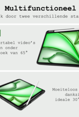 BASEY. Hoesje Geschikt voor iPad Air 6 (13 inch) Hoes Case Tablet Hoesje Tri-fold Met Uitsparing Geschikt voor Apple Pencil Met Screenprotector - Hoes Geschikt voor iPad Air 2024 (13 inch) Hoesje Hard Cover Bookcase Hoes - Eiffeltoren