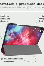 BASEY. Hoesje Geschikt voor iPad Air 6 (13 inch) Hoes Case Tablet Hoesje Tri-fold Met Uitsparing Geschikt voor Apple Pencil Met Screenprotector - Hoes Geschikt voor iPad Air 2024 (13 inch) Hoesje Hard Cover Bookcase Hoes - Galaxy