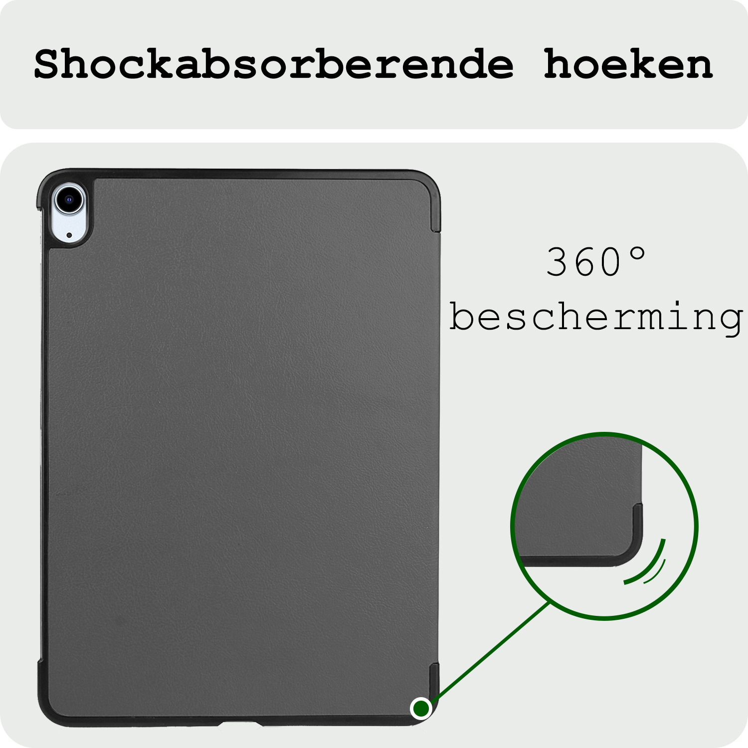 BASEY. Hoesje Geschikt voor iPad Air 6 (13 inch) Hoes Case Tablet Hoesje Tri-fold Met Uitsparing Geschikt voor Apple Pencil Met Screenprotector - Hoes Geschikt voor iPad Air 2024 (13 inch) Hoesje Hard Cover Bookcase Hoes - Grijs