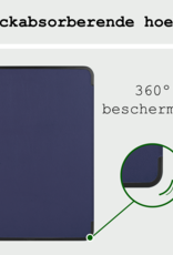 BASEY. Hoesje Geschikt voor iPad Pro 2024 (11 inch) Hoes Case Tablet Hoesje Tri-fold Met Screenprotector - Hoes Geschikt voor iPad Pro 2024 11 inch (7e generatie) Hoesje Hard Cover Bookcase Hoes - Donkerblauw