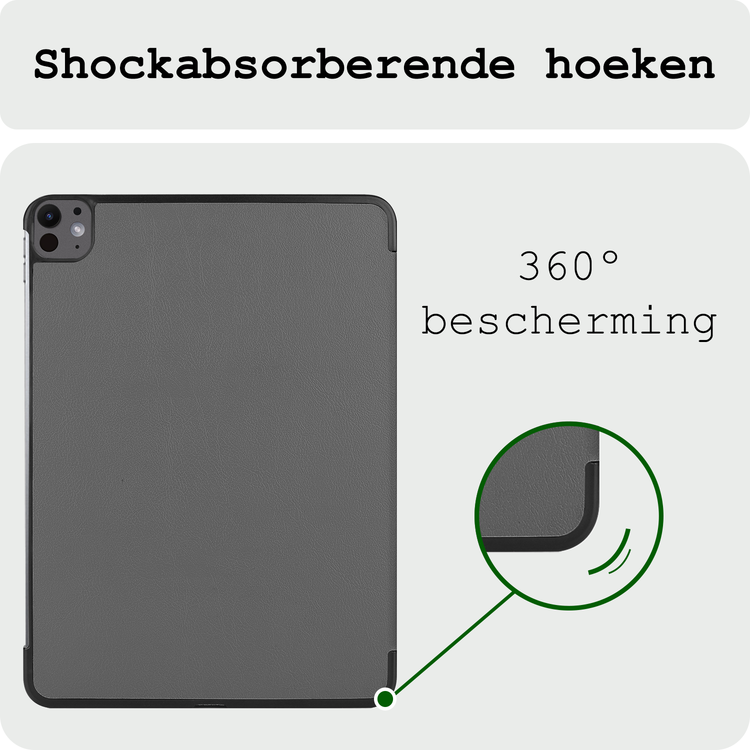 BASEY. Hoesje Geschikt voor iPad Pro 2024 (11 inch) Hoes Case Tablet Hoesje Tri-fold Met Screenprotector - Hoes Geschikt voor iPad Pro 2024 11 inch (7e generatie) Hoesje Hard Cover Bookcase Hoes - Grijs