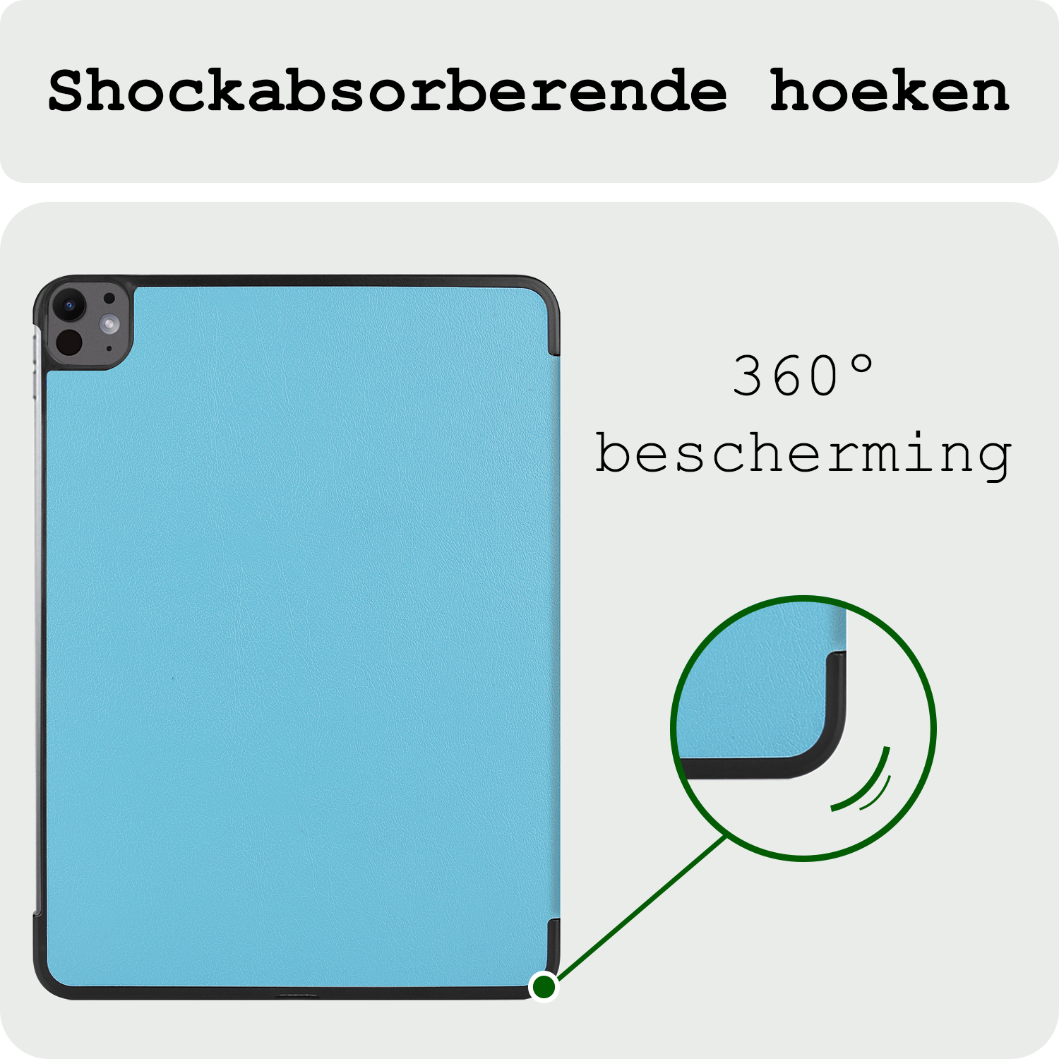 BASEY. Hoesje Geschikt voor iPad Pro 2024 (11 inch) Hoes Case Tablet Hoesje Tri-fold Met Screenprotector - Hoes Geschikt voor iPad Pro 2024 11 inch (7e generatie) Hoesje Hard Cover Bookcase Hoes - Lichtblauw
