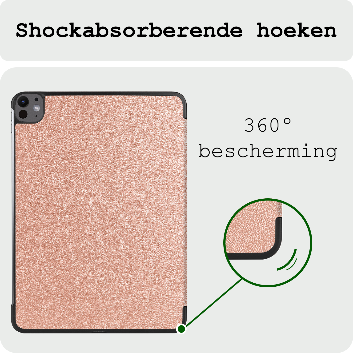 BASEY. Hoesje Geschikt voor iPad Pro 2024 (11 inch) Hoes Case Tablet Hoesje Tri-fold Met Screenprotector - Hoes Geschikt voor iPad Pro 2024 11 inch (7e generatie) Hoesje Hard Cover Bookcase Hoes - Rosé goud