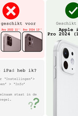 BASEY. Hoesje Geschikt voor iPad Pro 2024 (11 inch) Hoes Case Tablet Hoesje Tri-fold Met Screenprotector - Hoes Geschikt voor iPad Pro 2024 11 inch (7e generatie) Hoesje Hard Cover Bookcase Hoes - Wit