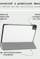 BASEY. Hoesje Geschikt voor iPad Pro 2024 (11 inch) Hoes Case Tablet Hoesje Tri-fold Met Screenprotector - Hoes Geschikt voor iPad Pro 2024 11 inch (7e generatie) Hoesje Hard Cover Bookcase Hoes - Wit