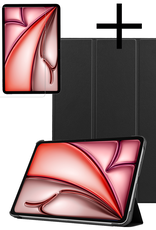 NoXx Hoesje Geschikt voor iPad Air 6 (11 inch) Hoesje Case Hard Cover Hoes Book Case Met Screenprotector - Zwart