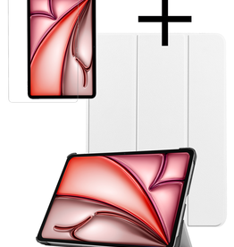 NoXx NoXx iPad Air 6 (11 inch) Hoesje Met Screenprotector - Wit