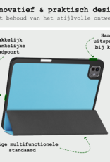BASEY. Hoesje Geschikt voor iPad Pro 2024 (11 inch) Hoes Case Tablet Hoesje Tri-fold Met Uitsparing Geschikt voor Apple Pencil Met Screenprotector - Hoes Geschikt voor iPad Pro 2024 11 inch (7e generatie) Hoesje Hard Cover Bookcase Hoes - Lichtblauw