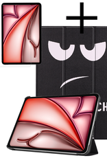 NoXx Hoesje Geschikt voor iPad Air 6 (11 inch) Hoesje Case Hard Cover Hoes Book Case Met Screenprotector - Don't Touch Me