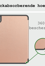 BASEY. Hoesje Geschikt voor iPad Pro 2024 (11 inch) Hoes Case Tablet Hoesje Tri-fold Met Uitsparing Geschikt voor Apple Pencil Met Screenprotector - Hoes Geschikt voor iPad Pro 2024 11 inch (7e generatie) Hoesje Hard Cover Bookcase Hoes - Rosé goud
