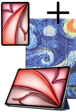 NoXx Hoesje Geschikt voor iPad Air 6 (11 inch) Hoesje Case Hard Cover Hoes Book Case Met Screenprotector - Sterrenhemel