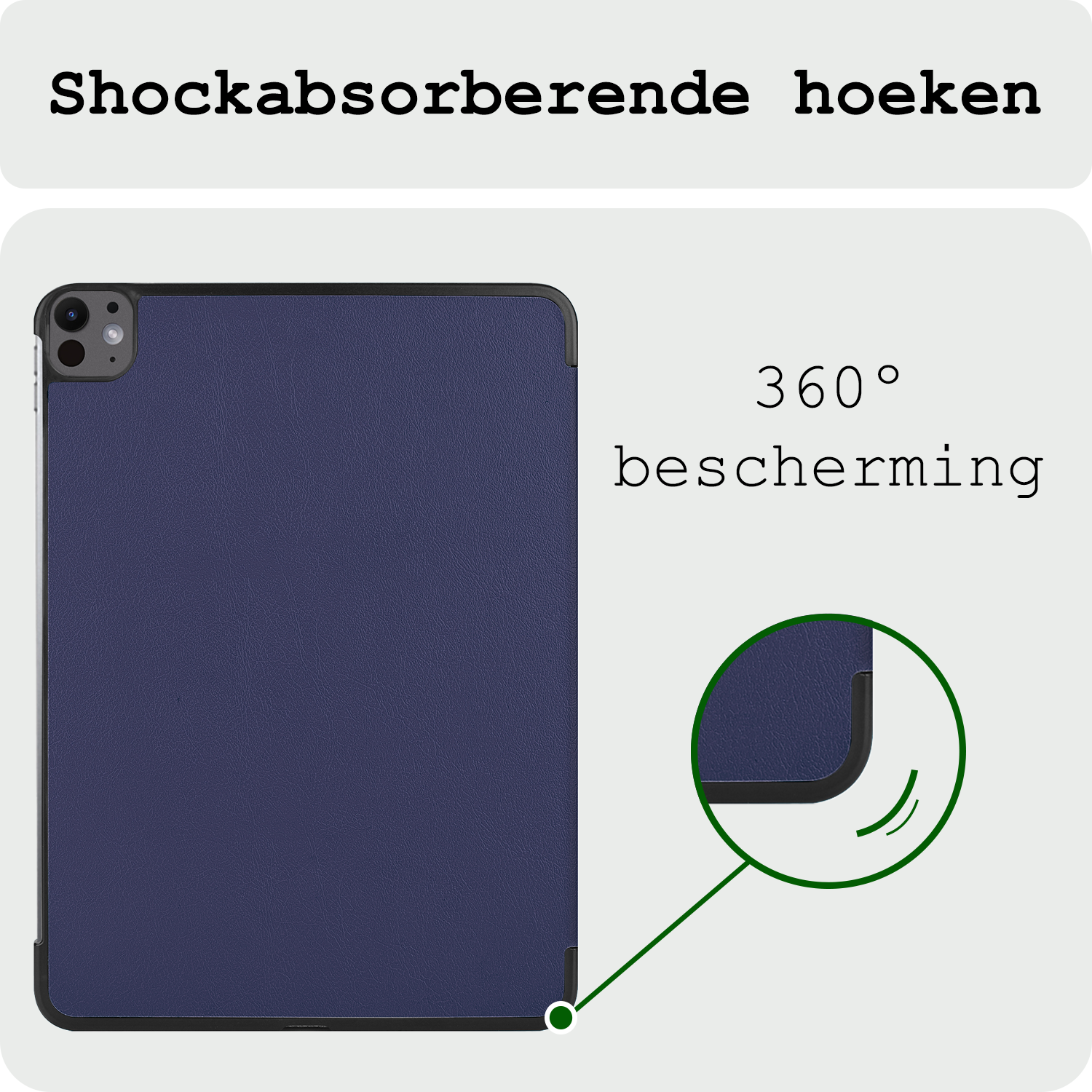 BASEY. Hoesje Geschikt voor iPad Pro 2024 (13 inch) Hoes Case Tablet Hoesje Tri-fold Met Screenprotector - Hoes Geschikt voor iPad Pro 2024 13 inch (7e generatie) Hoesje Hard Cover Bookcase Hoes - Donkerblauw