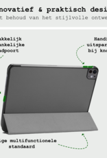 BASEY. Hoesje Geschikt voor iPad Pro 2024 (13 inch) Hoes Case Tablet Hoesje Tri-fold Met Screenprotector - Hoes Geschikt voor iPad Pro 2024 13 inch (7e generatie) Hoesje Hard Cover Bookcase Hoes - Grijs