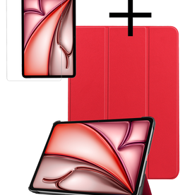 NoXx NoXx iPad Air 6 (11 inch) Hoesje Met Screenprotector - Rood