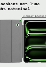 BASEY. Hoesje Geschikt voor iPad Pro 2024 (13 inch) Hoes Case Tablet Hoesje Tri-fold Met Screenprotector - Hoes Geschikt voor iPad Pro 2024 13 inch (7e generatie) Hoesje Hard Cover Bookcase Hoes - Rood