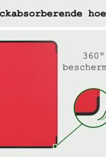 BASEY. Hoesje Geschikt voor iPad Pro 2024 (13 inch) Hoes Case Tablet Hoesje Tri-fold Met Screenprotector - Hoes Geschikt voor iPad Pro 2024 13 inch (7e generatie) Hoesje Hard Cover Bookcase Hoes - Rood