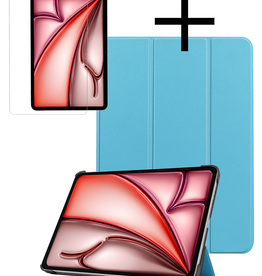 NoXx NoXx iPad Air 6 (11 inch) Hoesje Met Screenprotector - Lichtblauw