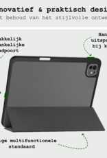 BASEY. Hoesje Geschikt voor iPad Pro 2024 (13 inch) Hoes Case Tablet Hoesje Tri-fold Met Uitsparing Geschikt voor Apple Pencil Met Screenprotector - Hoes Geschikt voor iPad Pro 2024 13 inch (7e generatie) Hoesje Hard Cover Bookcase Hoes - Grijs