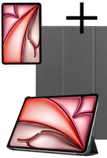 NoXx Hoesje Geschikt voor iPad Air 6 (11 inch) Hoesje Case Hard Cover Hoes Book Case Met Screenprotector - Grijs