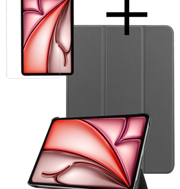 NoXx NoXx iPad Air 6 (11 inch) Hoesje Met Screenprotector - Grijs