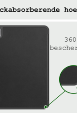 BASEY. Hoesje Geschikt voor iPad Pro 2024 (13 inch) Hoes Case Tablet Hoesje Tri-fold Met Uitsparing Geschikt voor Apple Pencil Met Screenprotector - Hoes Geschikt voor iPad Pro 2024 13 inch (7e generatie) Hoesje Hard Cover Bookcase Hoes - Zwart