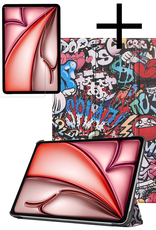 NoXx Hoesje Geschikt voor iPad Air 6 (11 inch) Hoesje Case Hard Cover Hoes Book Case Met Screenprotector - Graffity