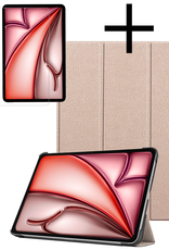NoXx Hoesje Geschikt voor iPad Air 6 (11 inch) Hoesje Case Hard Cover Hoes Book Case Met Screenprotector - Goud