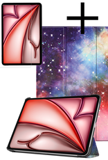 NoXx Hoesje Geschikt voor iPad Air 6 (11 inch) Hoesje Case Hard Cover Hoes Book Case Met Screenprotector - Galaxy