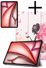 NoXx Hoesje Geschikt voor iPad Air 6 (11 inch) Hoesje Case Hard Cover Hoes Book Case Met Screenprotector - Elfje