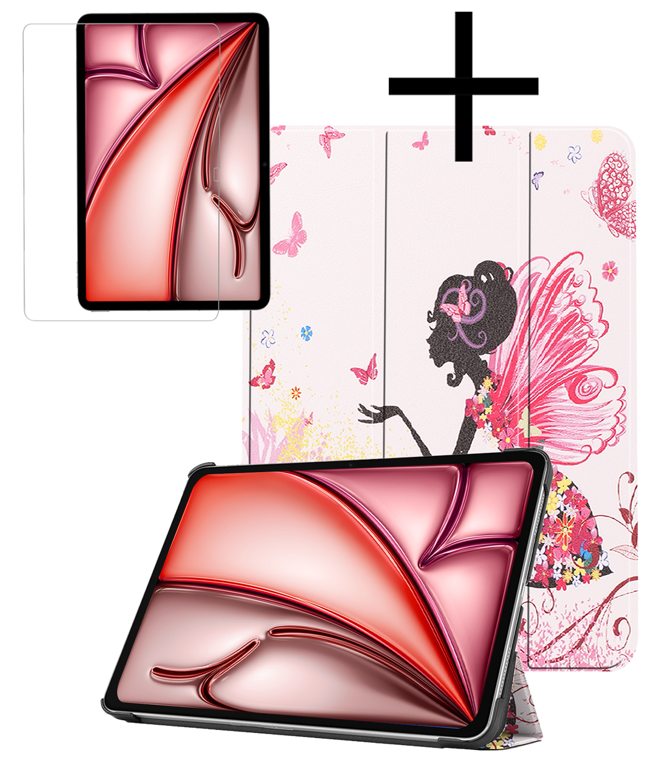 NoXx Hoesje Geschikt voor iPad Air 6 (11 inch) Hoesje Case Hard Cover Hoes Book Case Met Screenprotector - Elfje