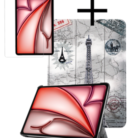 NoXx NoXx iPad Air 6 (11 inch) Hoesje Met Screenprotector - Eiffeltoren