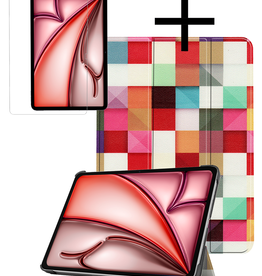 NoXx NoXx iPad Air 6 (11 inch) Hoesje Met Screenprotector - Blokken