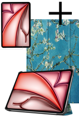 NoXx Hoesje Geschikt voor iPad Air 6 (11 inch) Hoesje Case Hard Cover Hoes Book Case Met Screenprotector - Bloesem