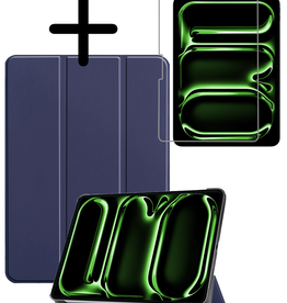 BASEY. BASEY. iPad Pro 2024 (11 inch) Hoesje Met Screenprotector - Donkerblauw