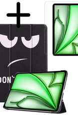 BASEY. Hoesje Geschikt voor iPad Air 6 (11 inch) Hoes Case Tablet Hoesje Tri-fold Met Screenprotector - Hoes Geschikt voor iPad Air 2024 (11 inch) Hoesje Hard Cover Bookcase Hoes - Don't Touch Me
