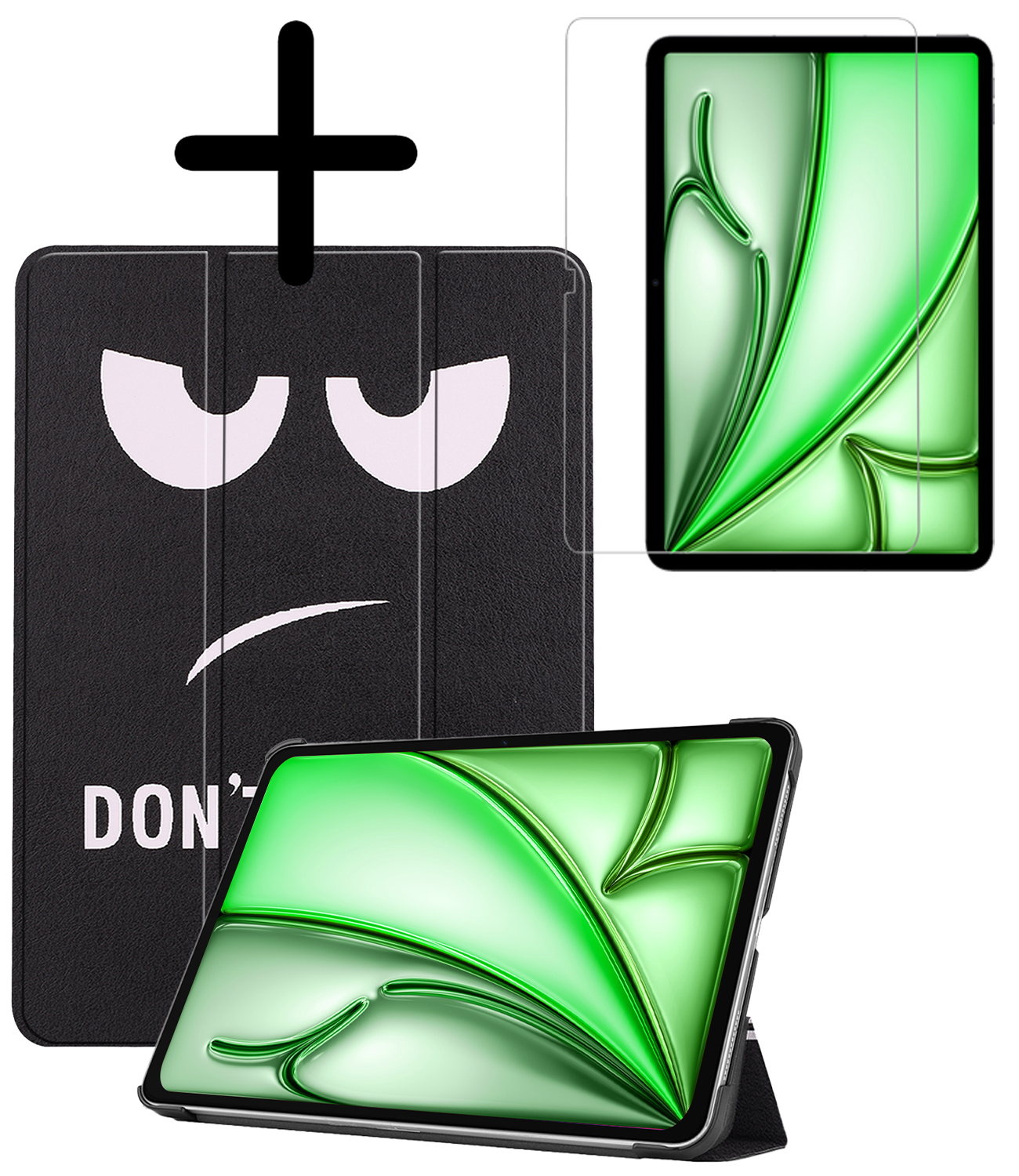 BASEY. Hoesje Geschikt voor iPad Air 6 (11 inch) Hoes Case Tablet Hoesje Tri-fold Met Screenprotector - Hoes Geschikt voor iPad Air 2024 (11 inch) Hoesje Hard Cover Bookcase Hoes - Don't Touch Me