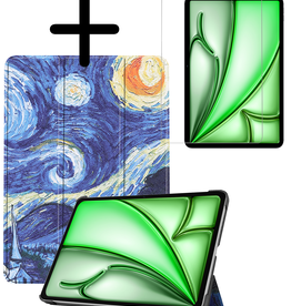 BASEY. BASEY. iPad Air 6 (11 inch) Hoesje Met Screenprotector - Sterrenhemel