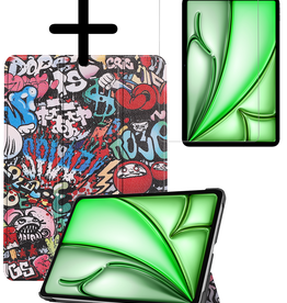 BASEY. BASEY. iPad Air 6 (11 inch) Hoesje Met Screenprotector - Graffity