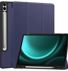 BASEY. BASEY. Samsung Galaxy Tab S9 FE Plus Hoesje Met Uitsparing S Pen - Donkerblauw